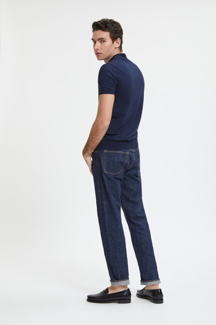 Baracuta Short Sleeved Polo Dark Navy