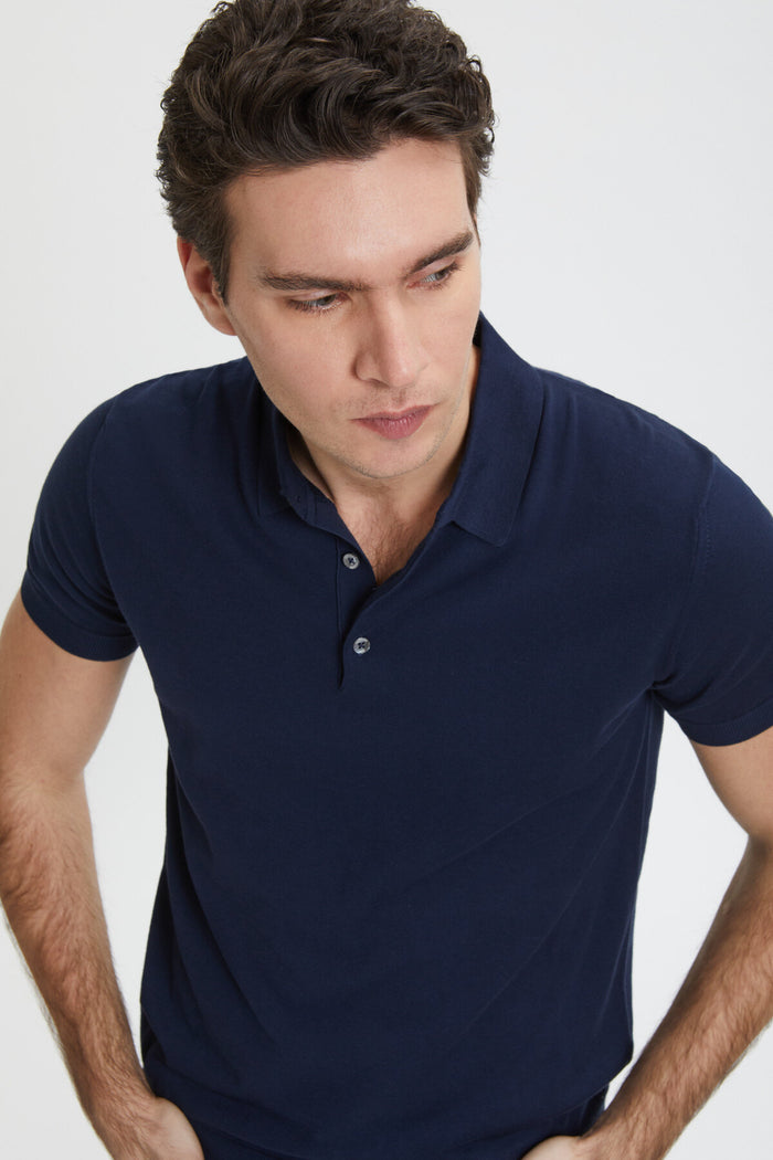 Baracuta Short Sleeved Polo Dark Navy