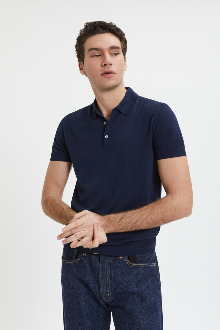 baracuta Short Sleeved Polo Dark navy