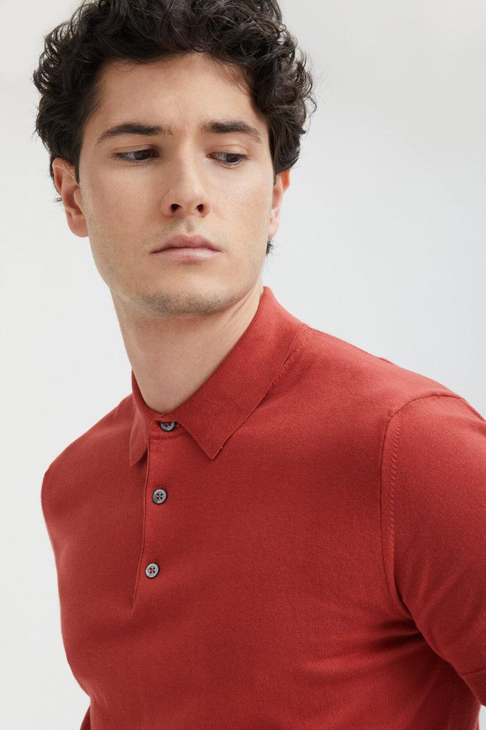 Baracuta Short Sleeved Polo Dusty Red