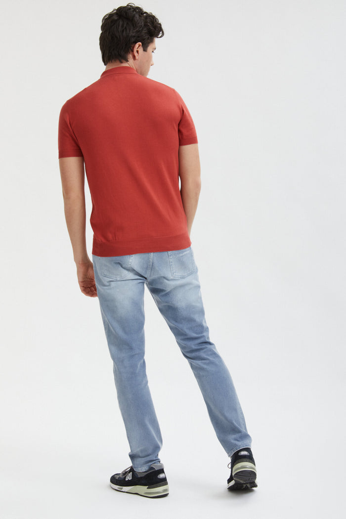 Baracuta Short Sleeved Polo Dusty Red