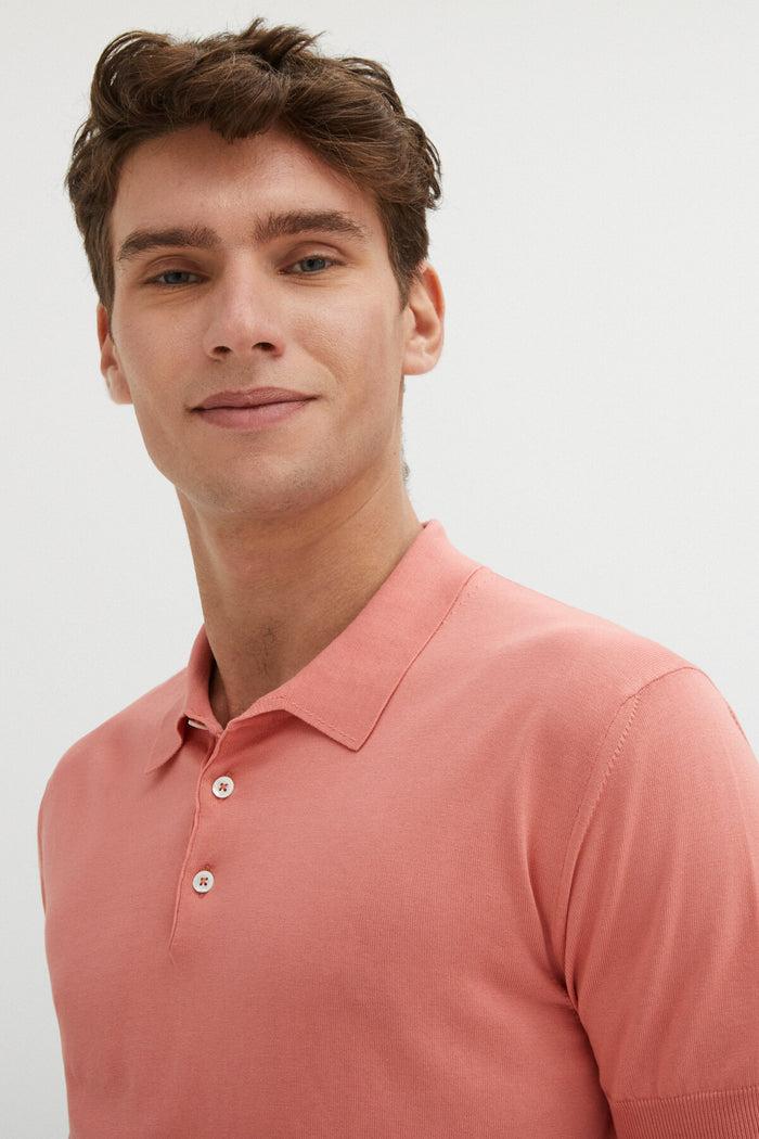Baracuta Short Sleeved Polo Flamingo