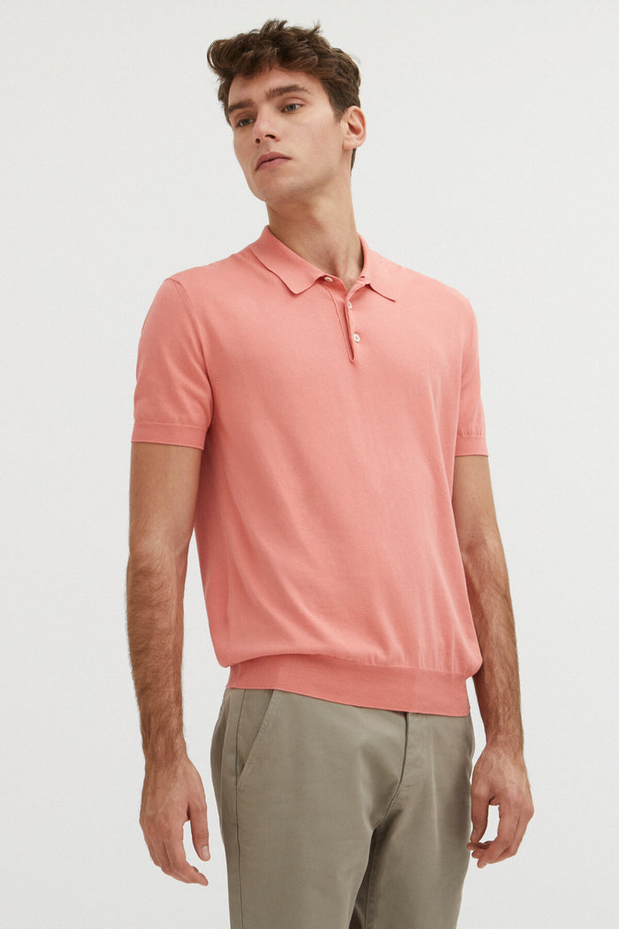 Baracuta Short Sleeved Polo Flamingo