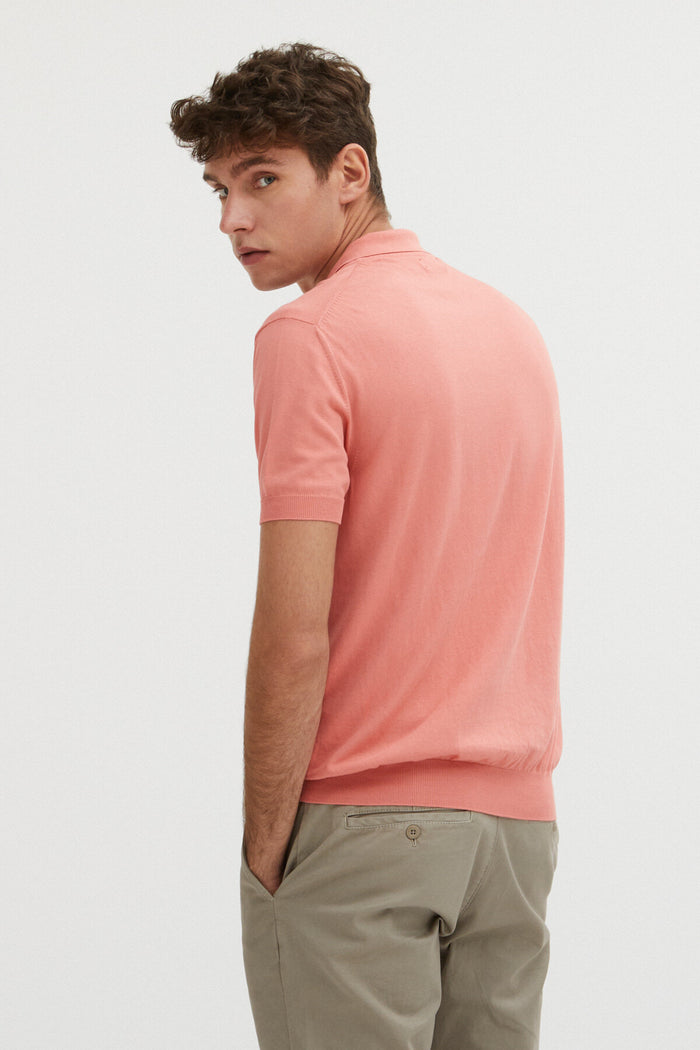 Baracuta Short Sleeved Polo Flamingo