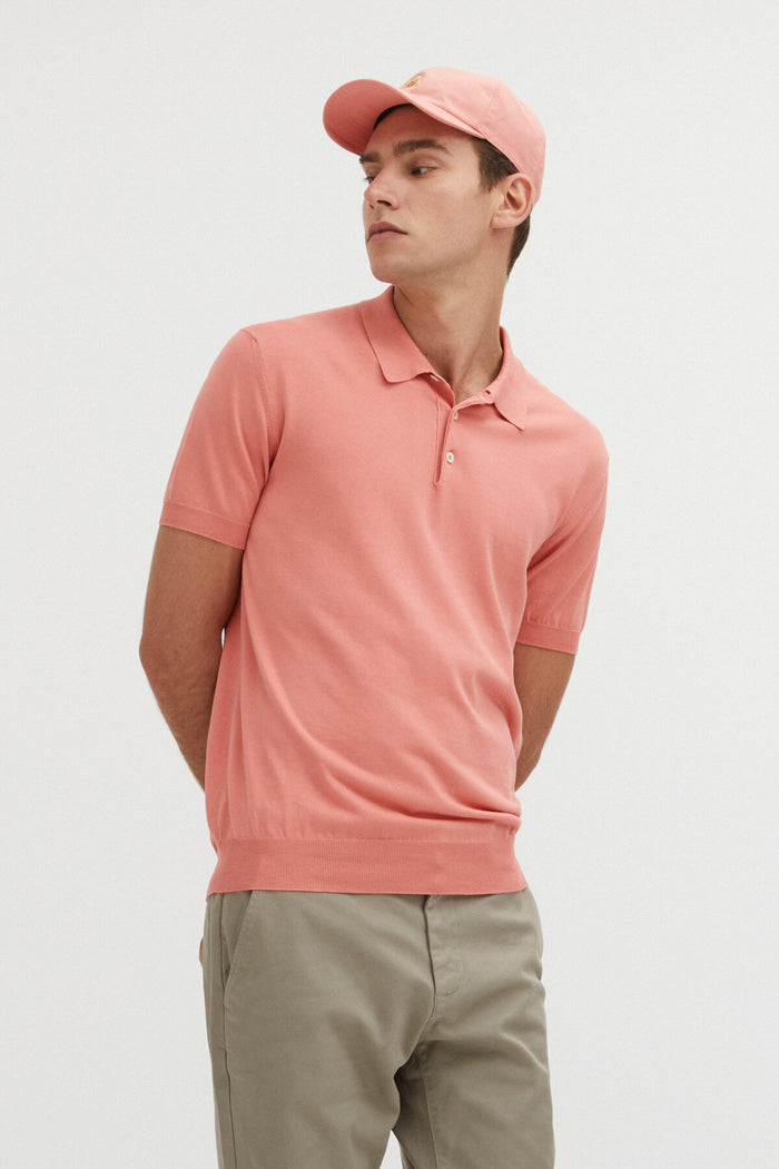 baracuta Short Sleeved Polo Flamingo