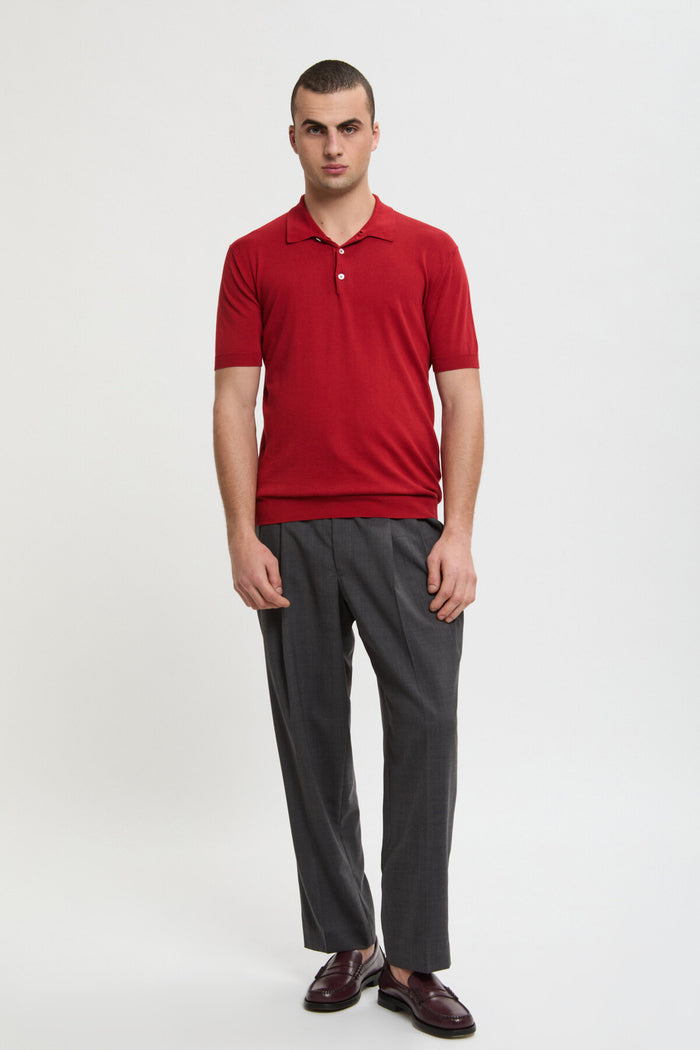Baracuta Short Sleeved Polo Horseguard Red