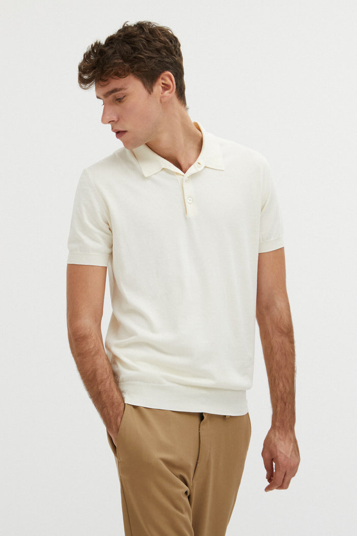 Baracuta Short Sleeved Polo Ivory