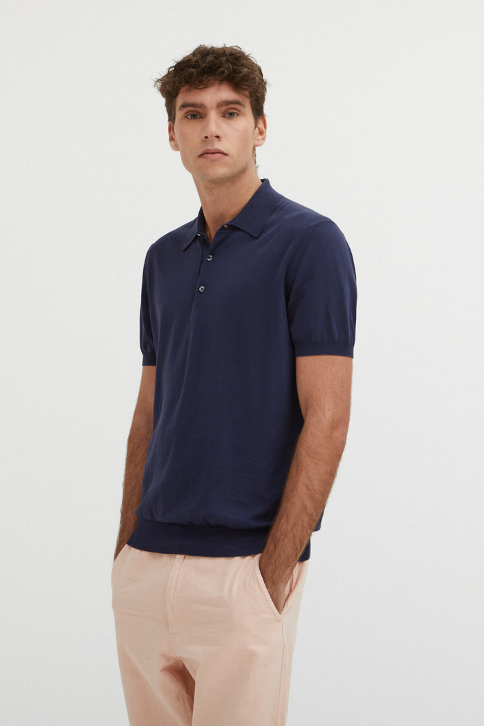Baracuta Short Sleeved Polo Navy