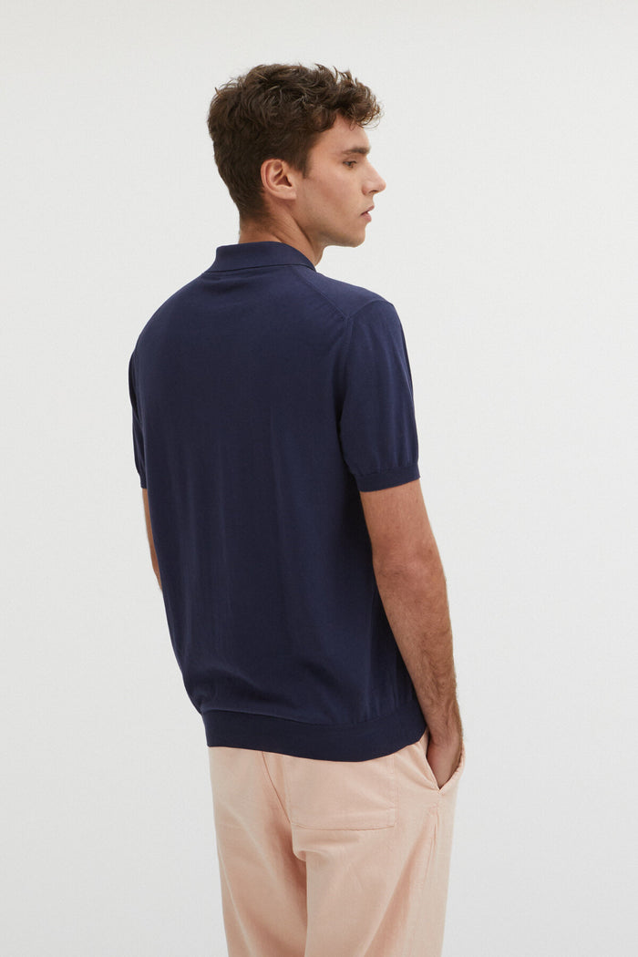 Baracuta Short Sleeved Polo Navy