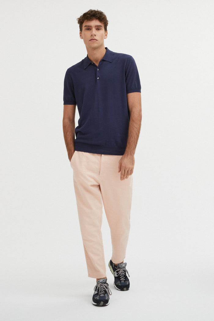 Baracuta Short Sleeved Polo Navy