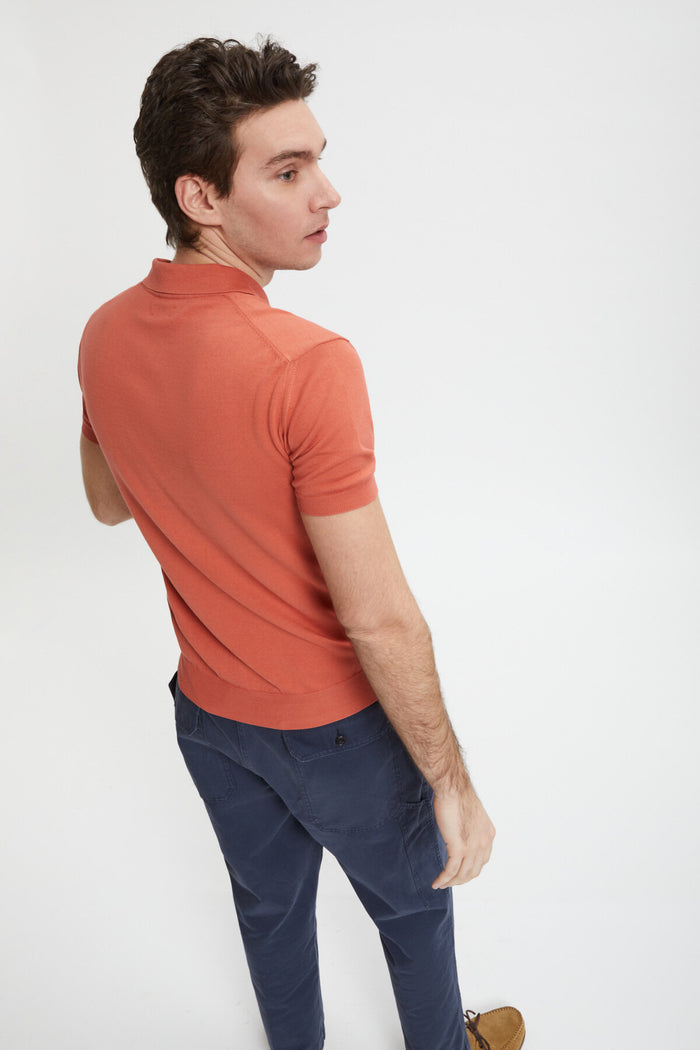 Baracuta Short Sleeved Polo Peach