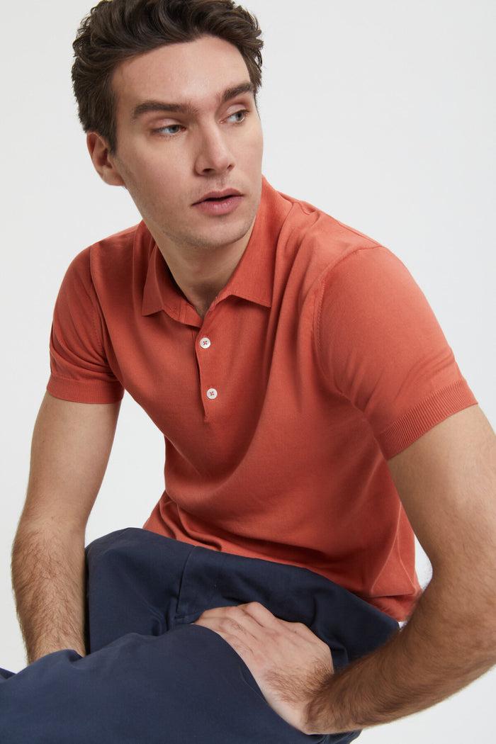 Baracuta Short Sleeved Polo Peach