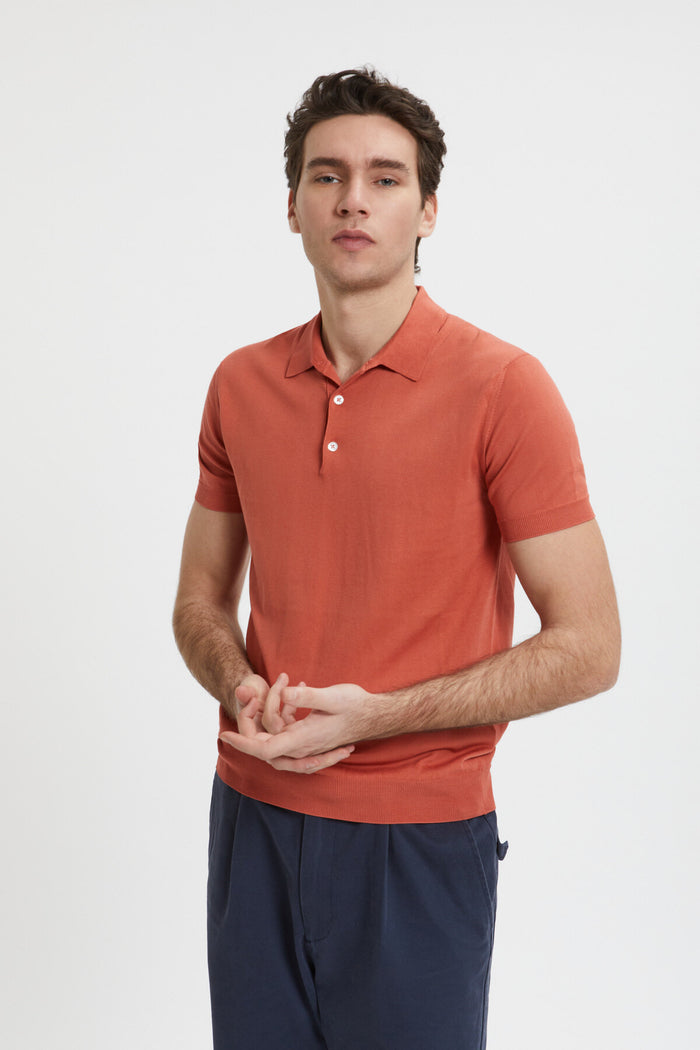 baracuta Short Sleeved Polo Peach