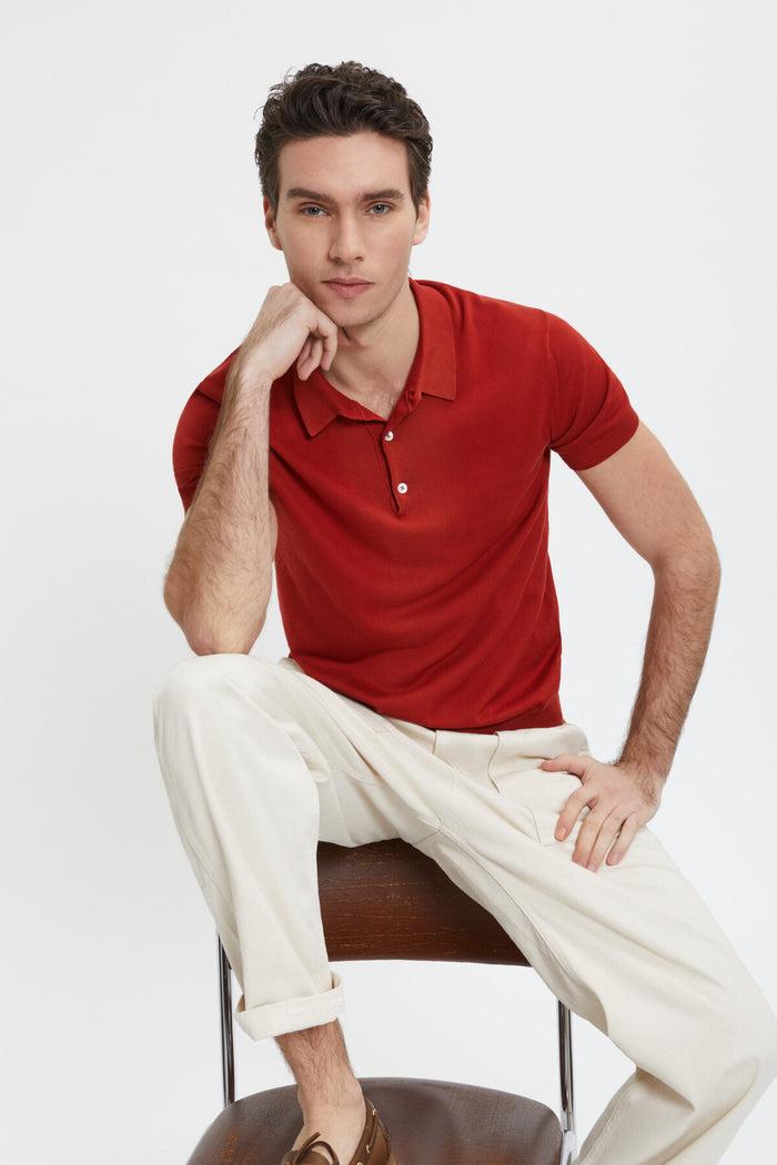 Baracuta Short Sleeved Polo Persimmon