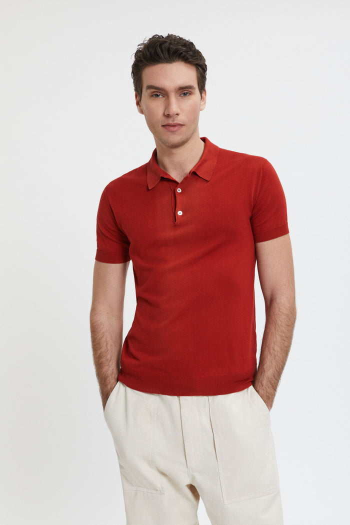 baracuta Short Sleeved Polo Persimmon