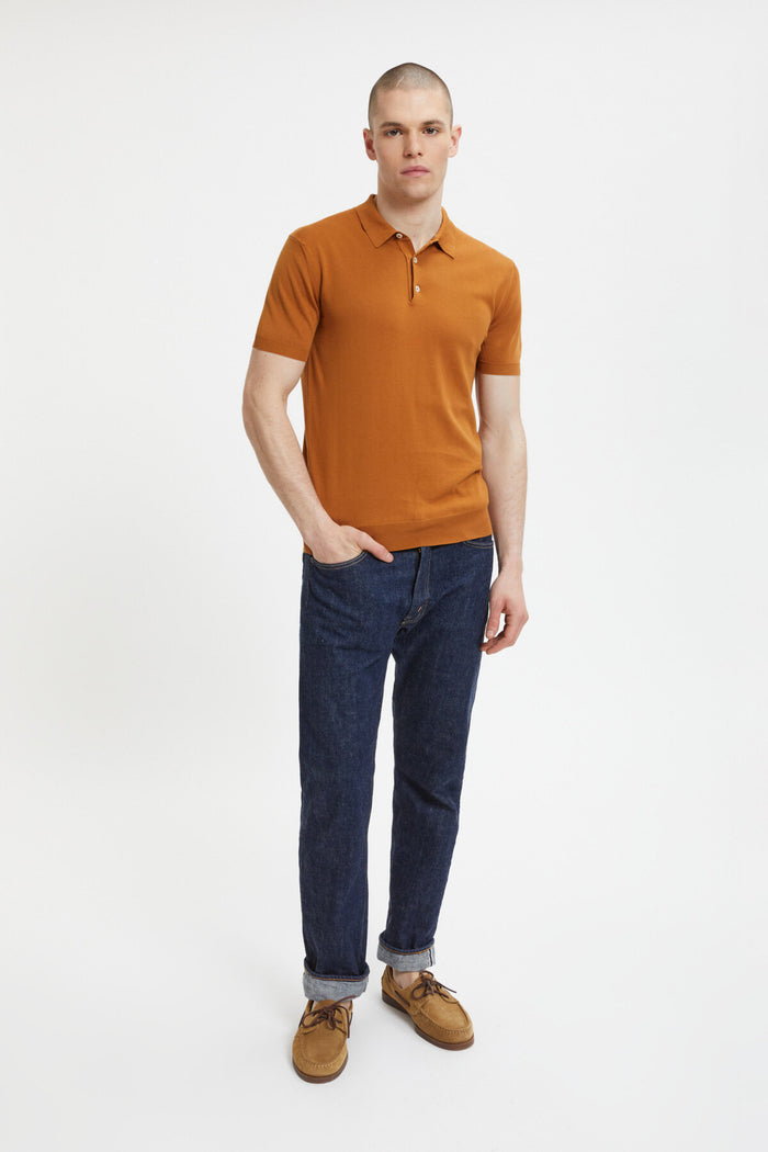 Baracuta Short Sleeved Polo Pumpkin Spice