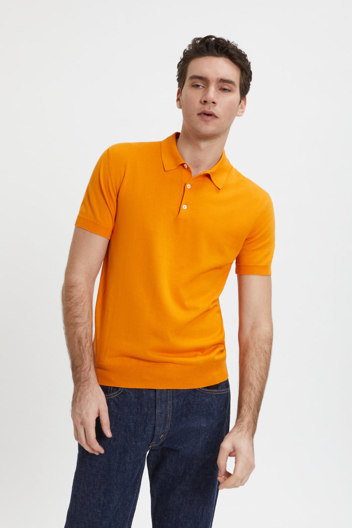 Baracuta Short Sleeved Polo Sunset Orange