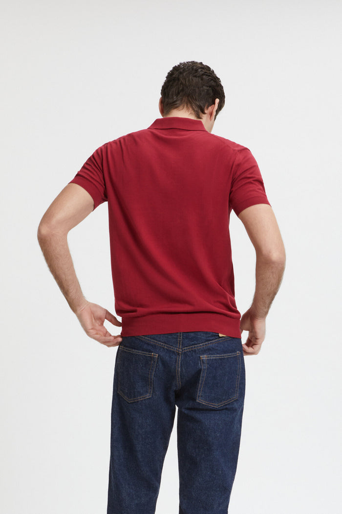 Baracuta Short Sleeved Polo Sunset Red