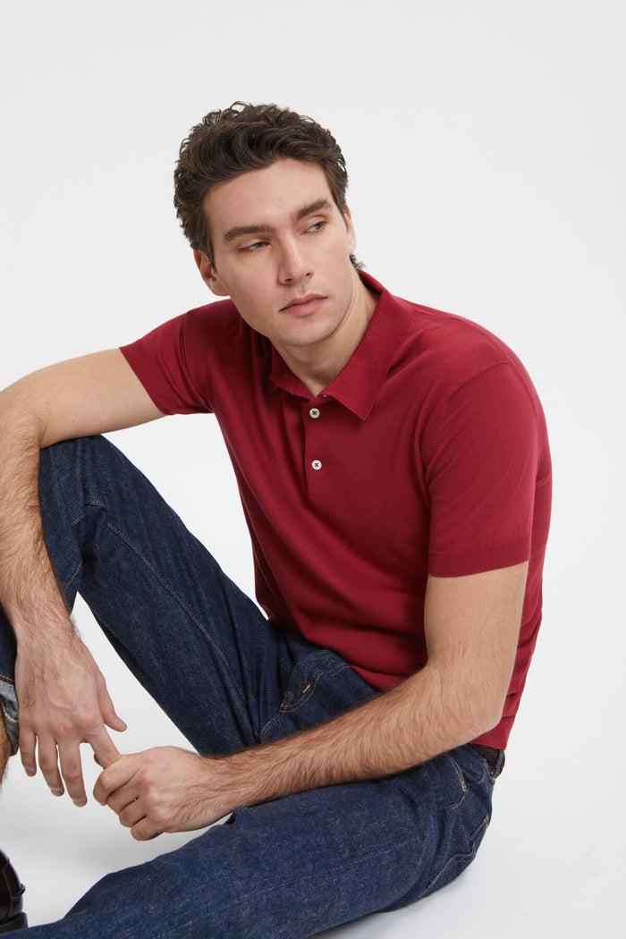 baracuta Short Sleeved Polo Sunset red