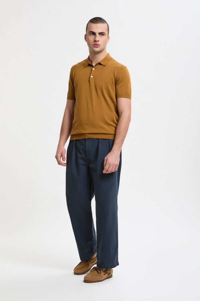 Baracuta Short Sleeved Polo Tobacco