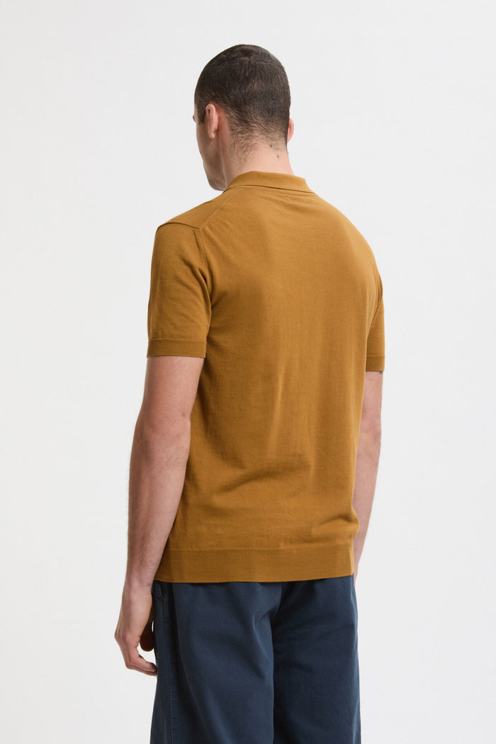Baracuta Short Sleeved Polo Tobacco