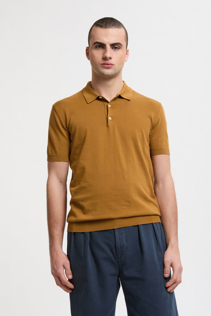 baracuta Short Sleeved Polo Tobacco