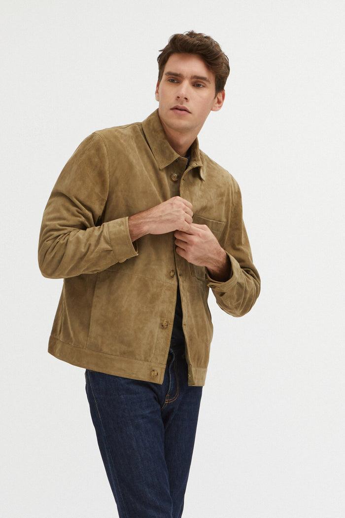Baracuta Suede Overshirt Bark