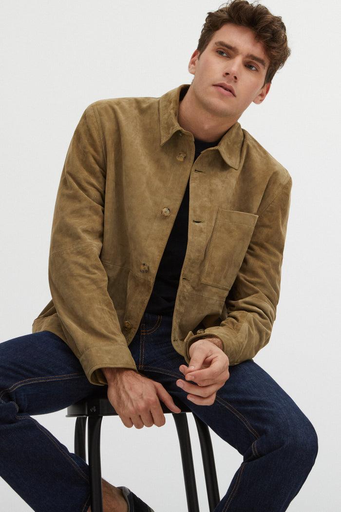 baracuta Suede Overshirt Bark