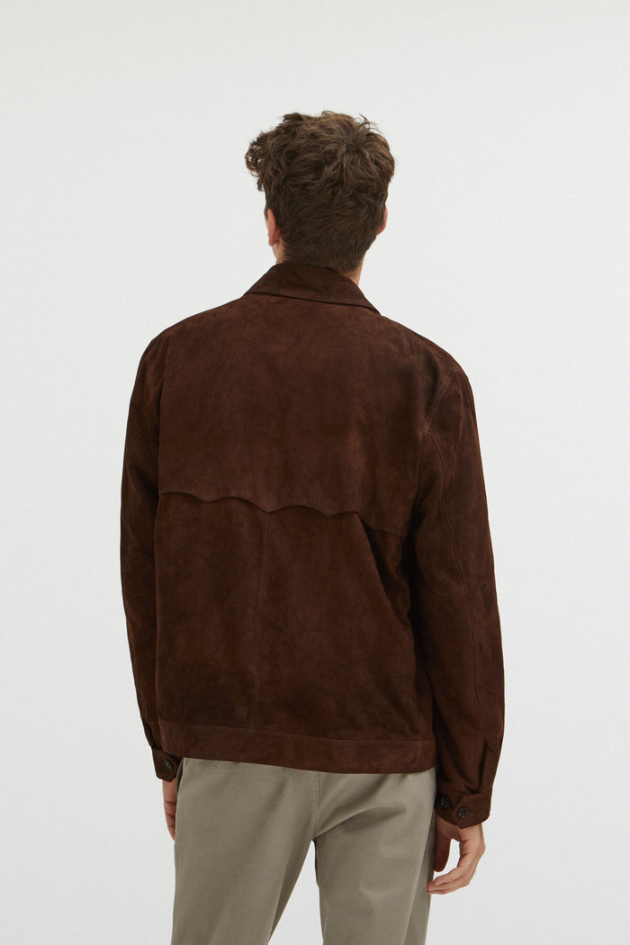 Baracuta Suede Overshirt Chocolate