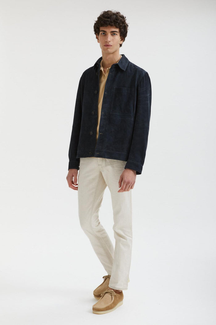Baracuta Suede Overshirt Navy