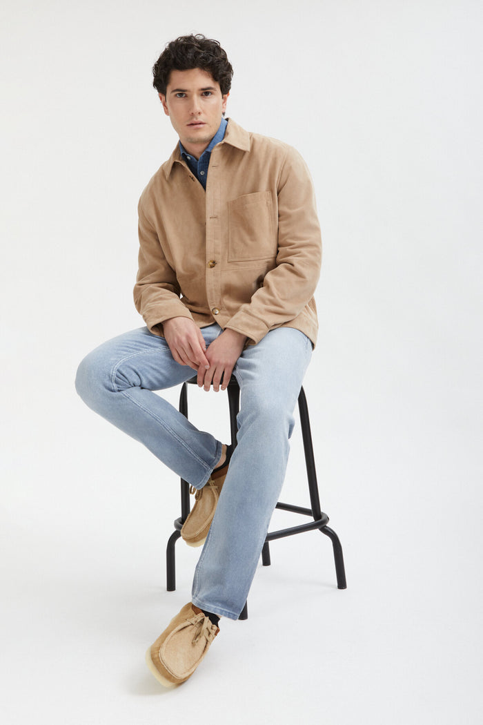baracuta Suede Overshirt Sand stone