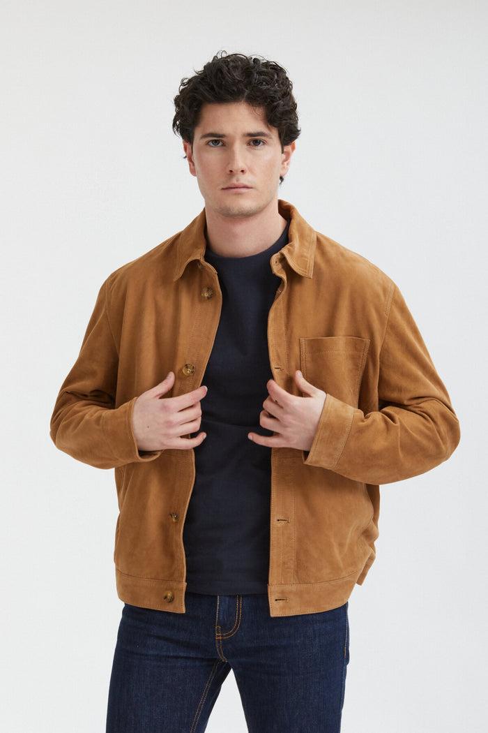 Baracuta Suede Overshirt Tobacco