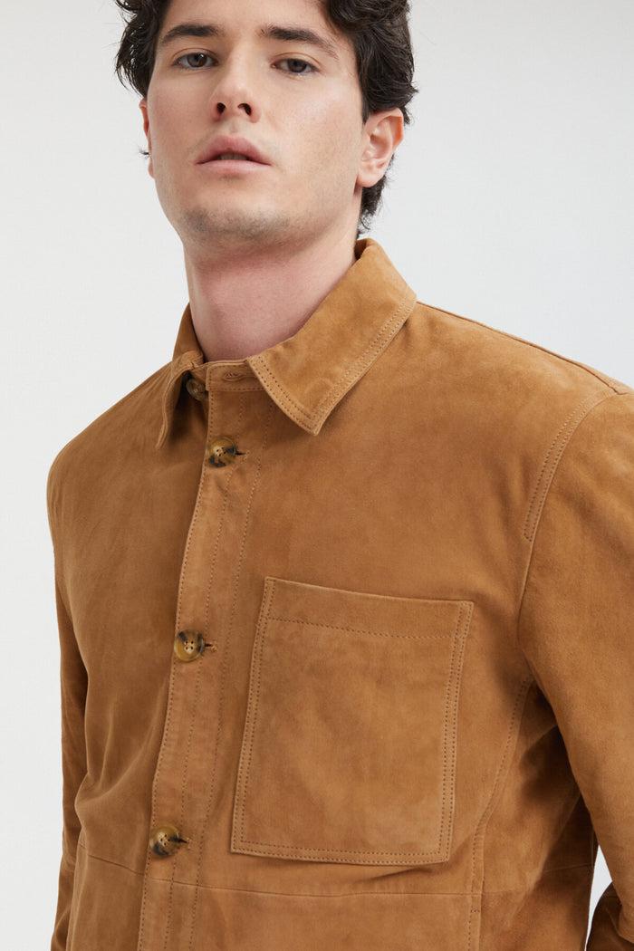 baracuta Suede Overshirt Tobacco