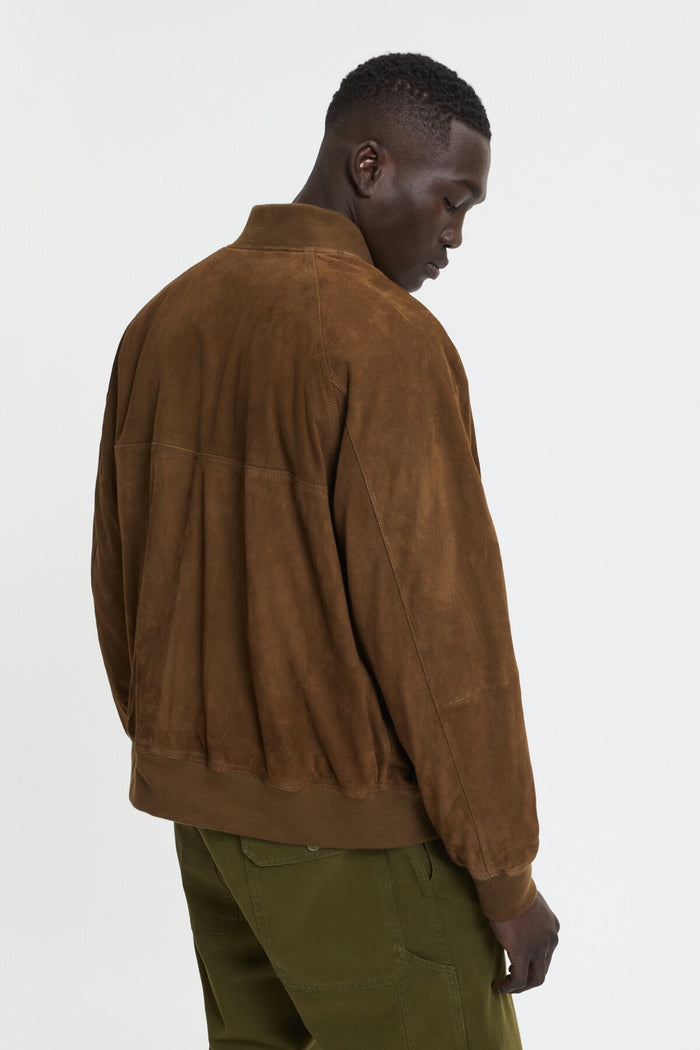 Baracuta Suede Shawl Bomber Dark Olive