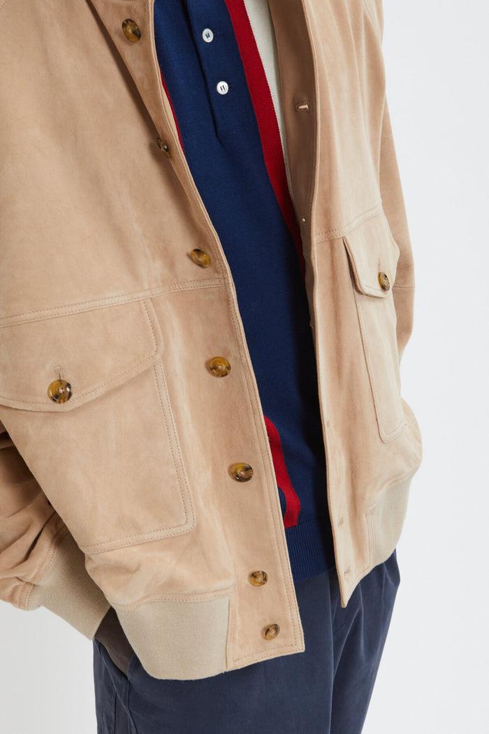 Baracuta Suede Shawl Bomber Sand Stone