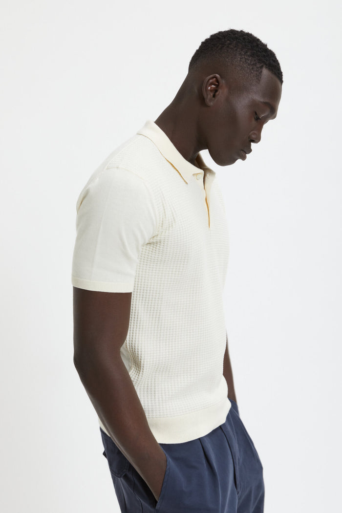 Baracuta Waffle Polo Ivory