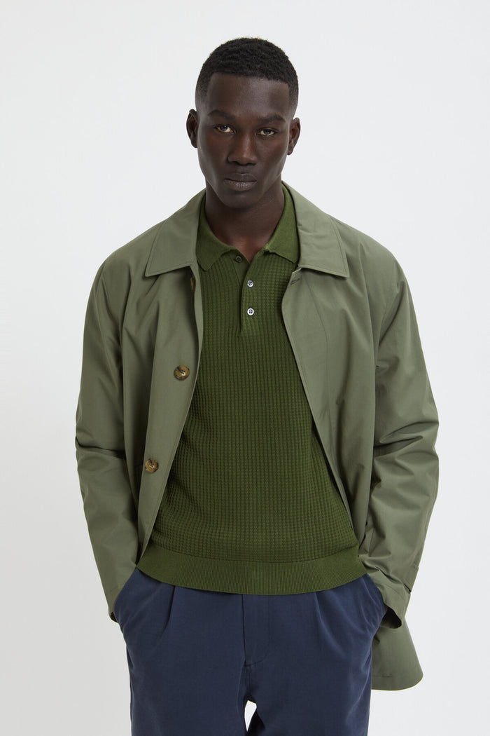 Baracuta Waffle Polo Military Olive