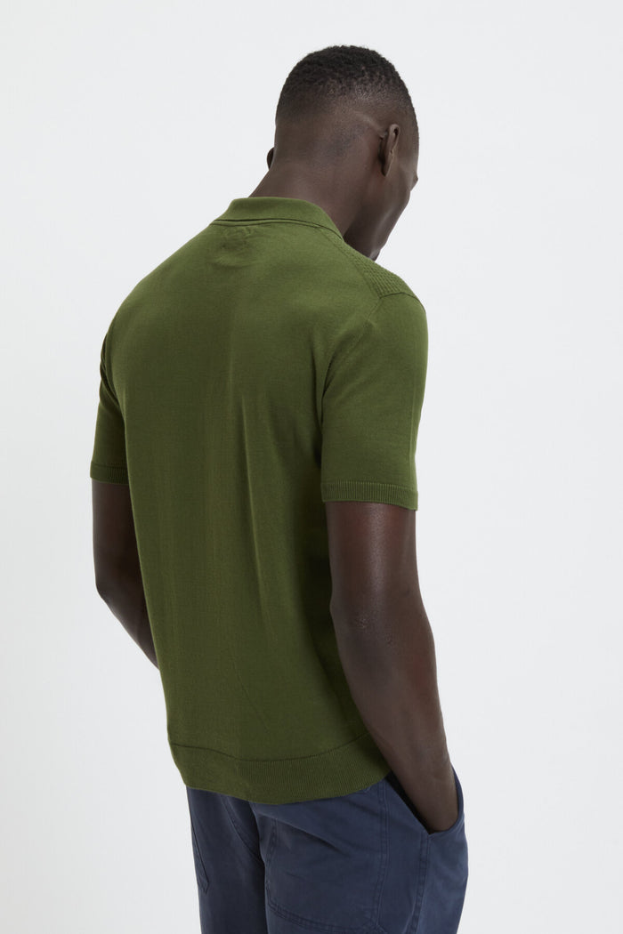 Baracuta Waffle Polo Military Olive