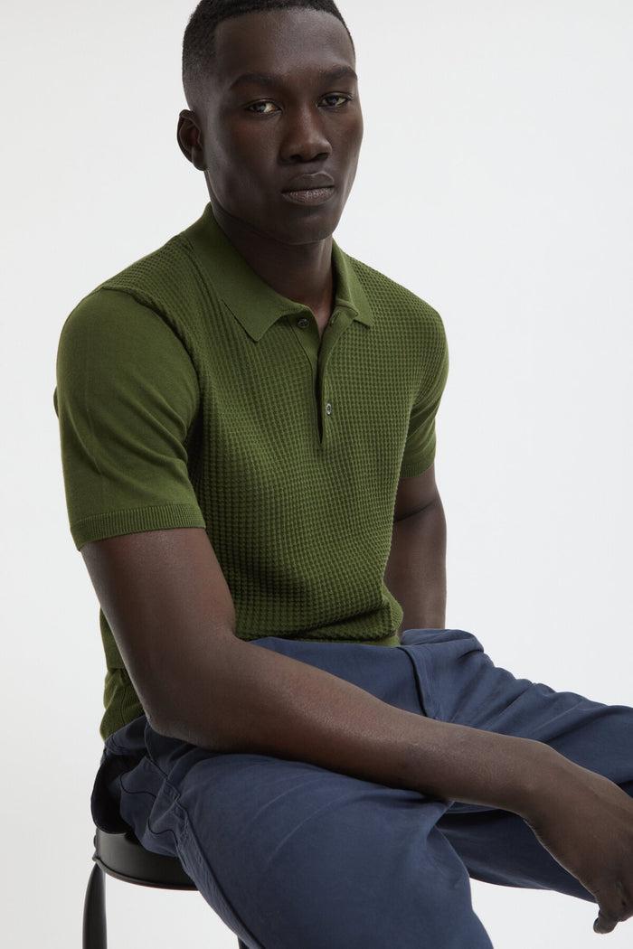 baracuta Waffle Polo Military olive