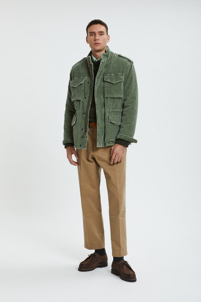 Baracuta Washed Corduroy Field Jacket Pale Leaf
