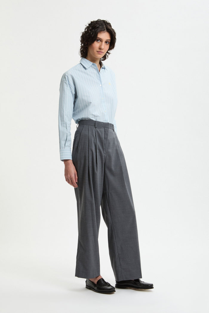 Baracuta Wide Tapered Trousers Dark Grey