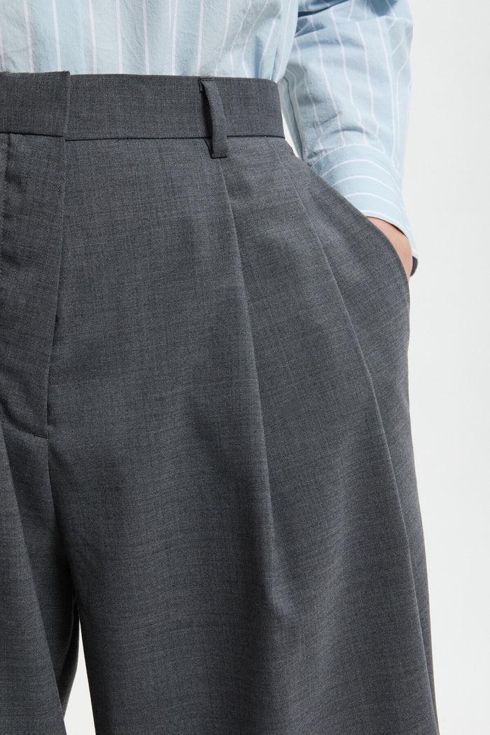 Baracuta Wide Tapered Trousers Dark Grey