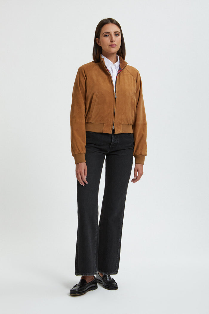 Baracuta Women's Cropped G9 Suede Tobacco