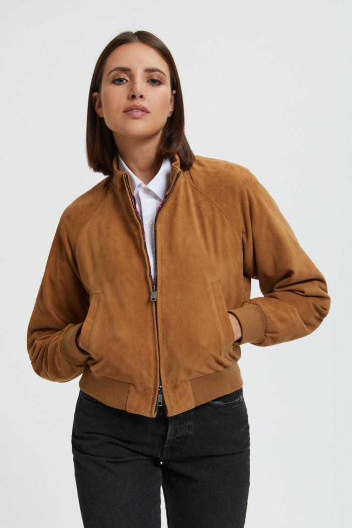 baracuta Women's Cropped G9 Suede Tobacco
