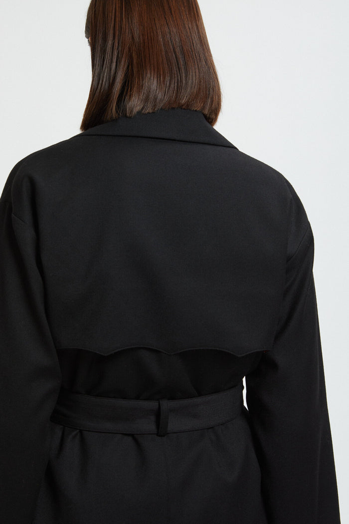 Baracuta Women's Solid Wool Trench Black