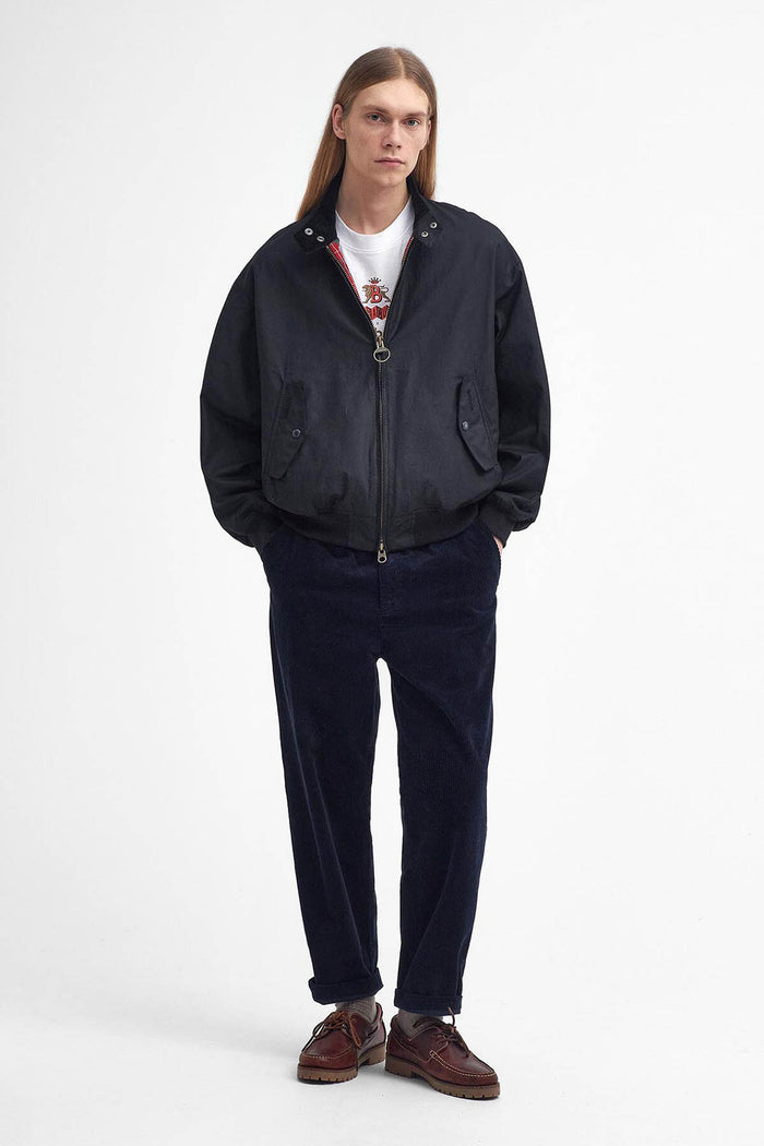 Baracuta Barbour X Baracuta MA-1 Waxed Harrington Jacket Black