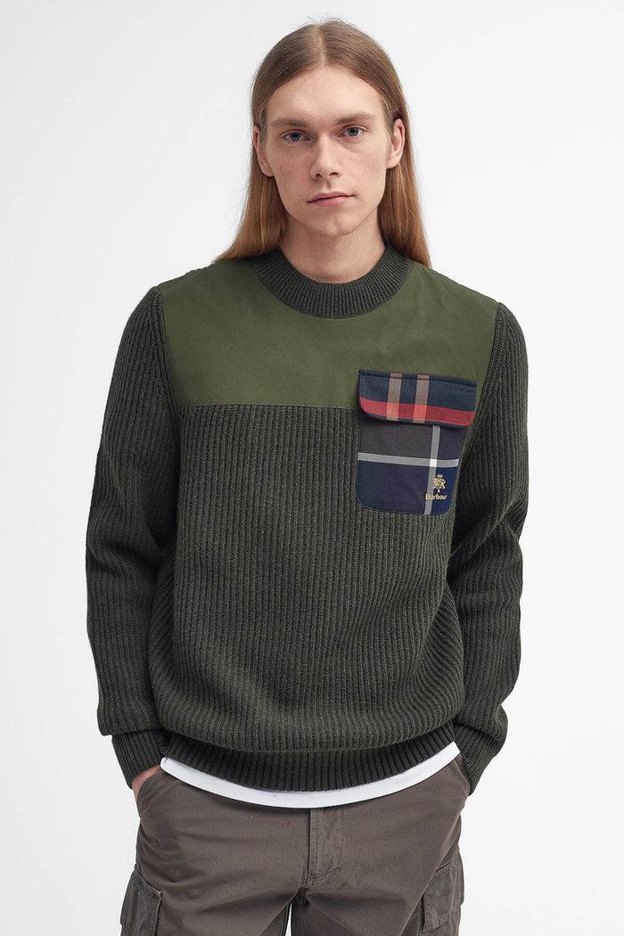Baracuta Barbour X Baracuta Miller Crew Neck Jumper Olive
