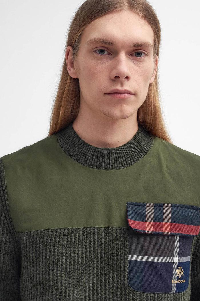 Baracuta Barbour X Baracuta Miller Crew Neck Jumper Olive
