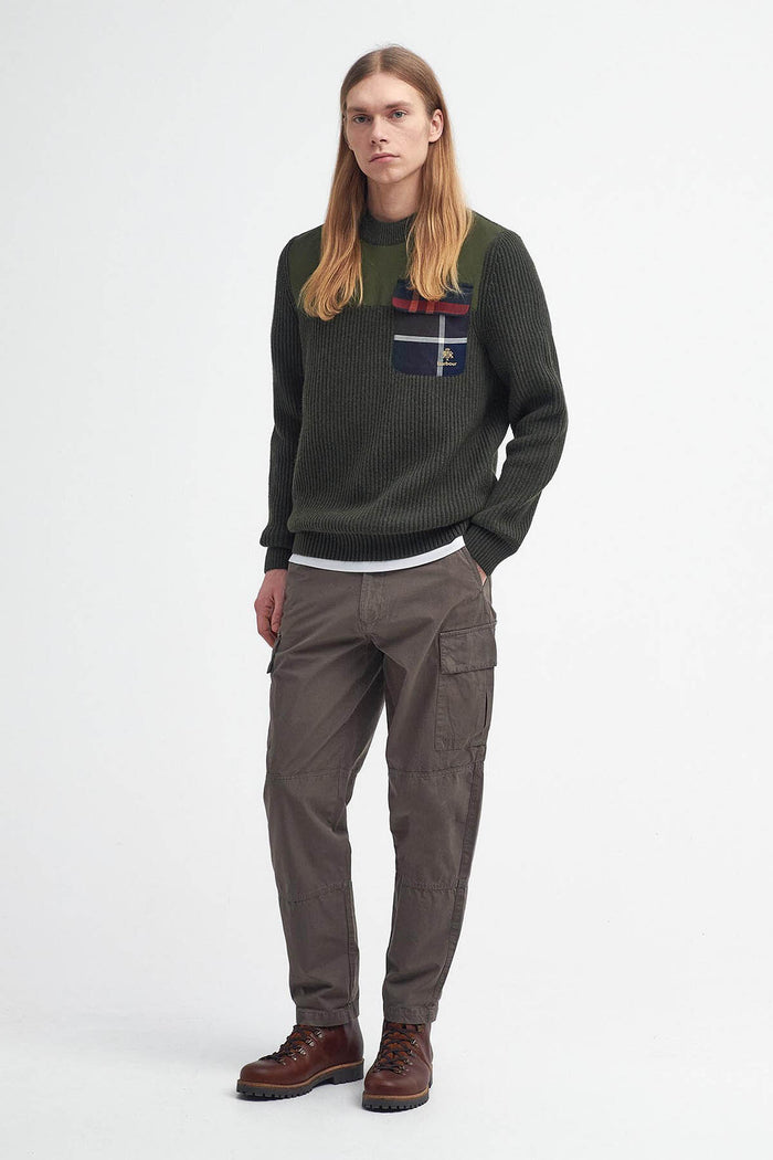 baracuta Barbour x Baracuta Miller Crew Neck Jumper Olive