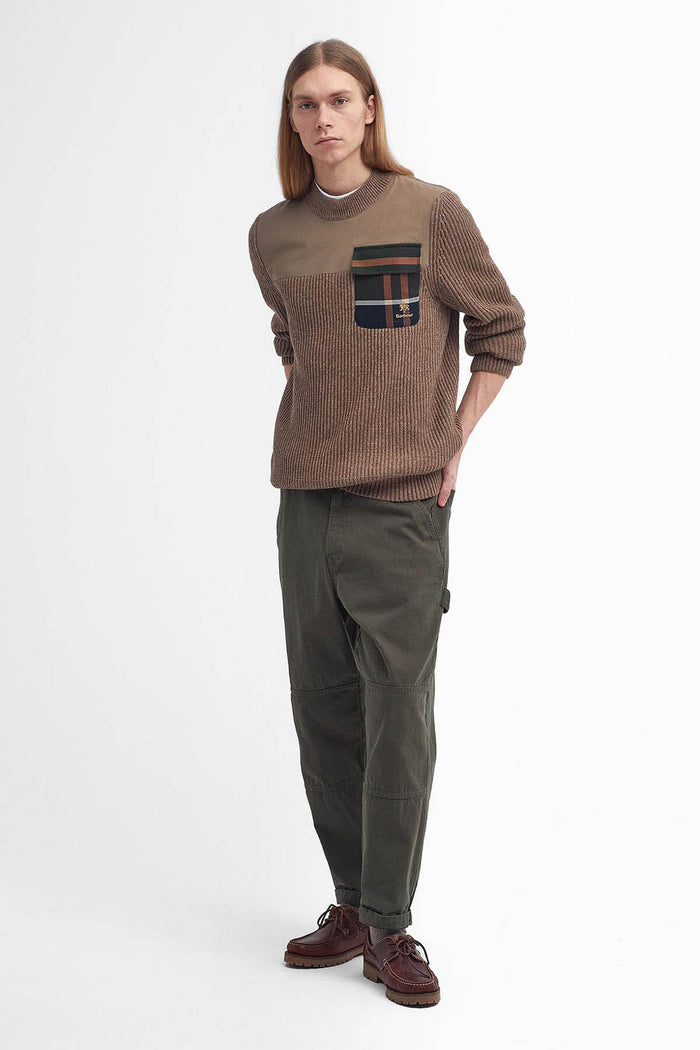 Baracuta Barbour X Baracuta Miller Crew Neck Jumper Tan